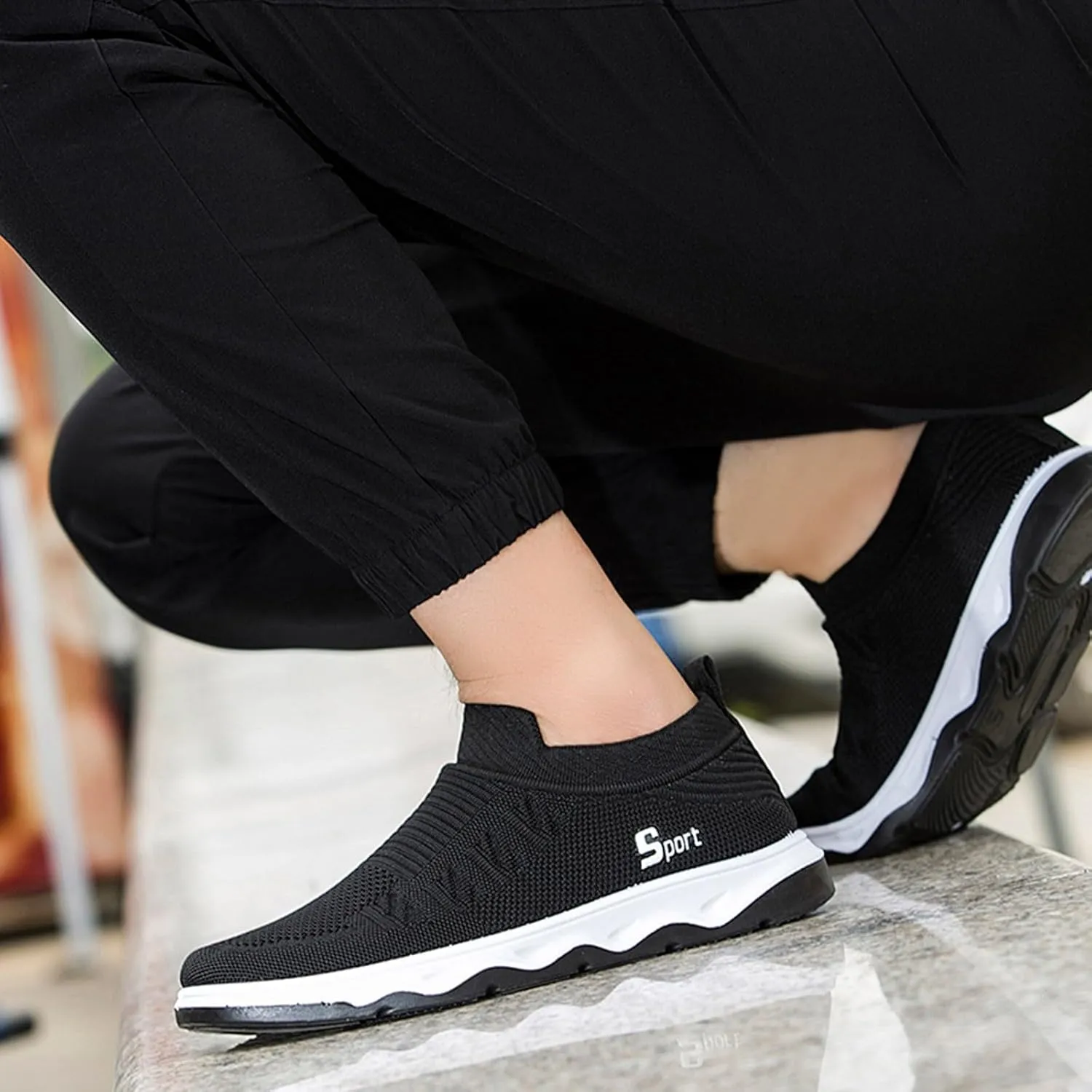 Men Shoes Flat Soled Casual Shoes Breathable Hollow Mesh Shoes Slip On Soft Soled Casual Men's Casual Shoes Wide Width Men's