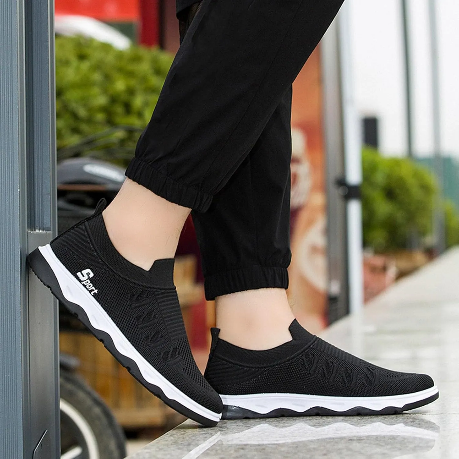 Men Shoes Flat Soled Casual Shoes Breathable Hollow Mesh Shoes Slip On Soft Soled Casual Men's Casual Shoes Wide Width Men's