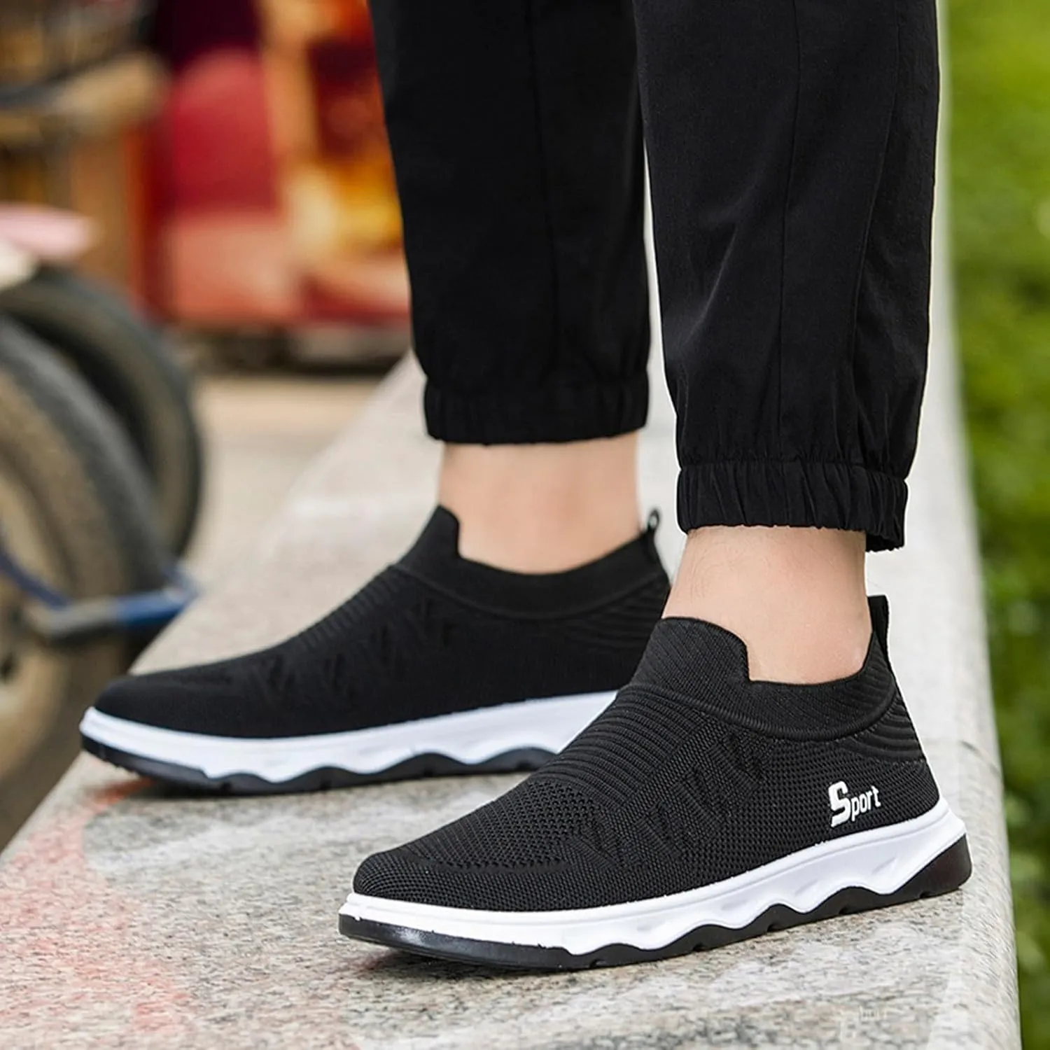 Men Shoes Flat Soled Casual Shoes Breathable Hollow Mesh Shoes Slip On Soft Soled Casual Men's Casual Shoes Wide Width Men's