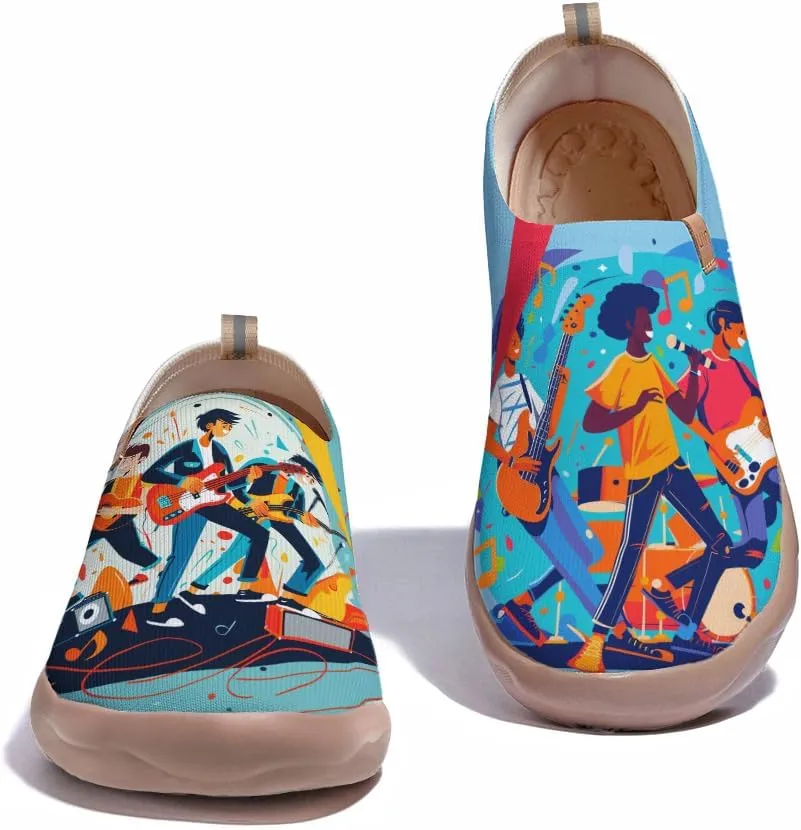 Men's Art Painted Casual Shoes Breathable Slip On Loafers Lightweight Comfort Travel Sneaker
