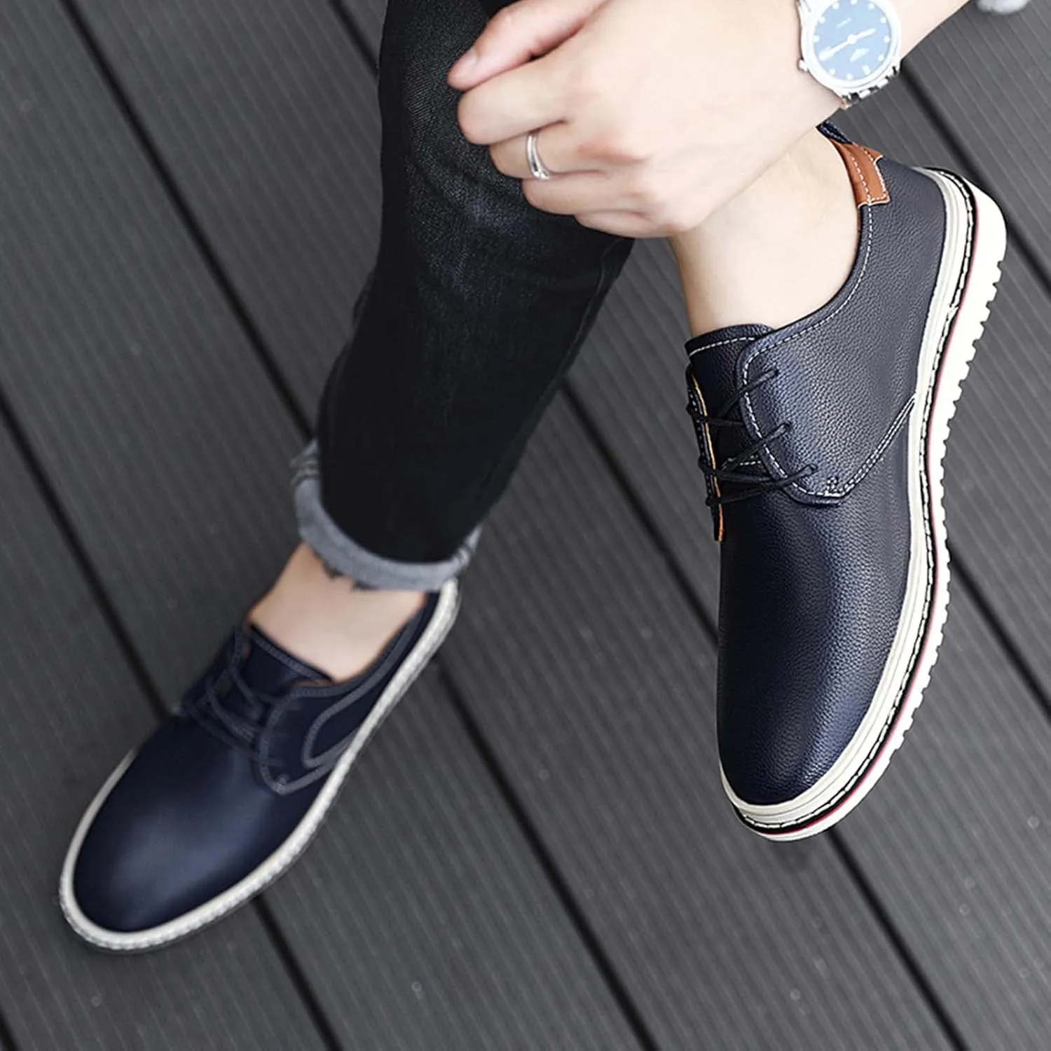 Mens Business Casual Shoes Lace up Leather Dress Oxfords Office Comfort Loafers