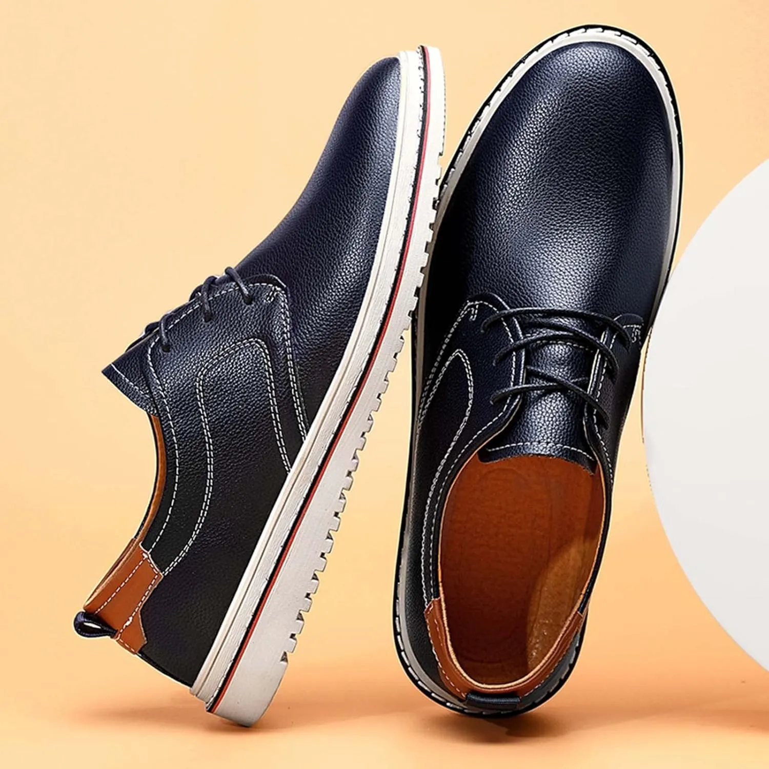 Mens Business Casual Shoes Lace up Leather Dress Oxfords Office Comfort Loafers