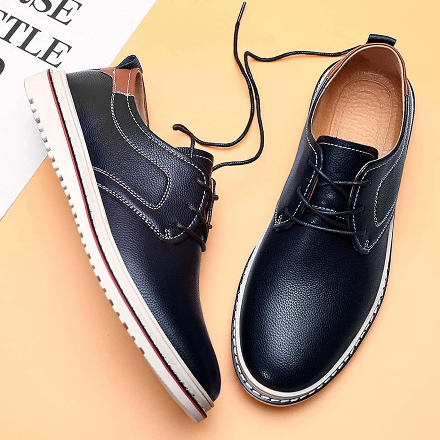 Mens Business Casual Shoes Lace up Leather Dress Oxfords Office Comfort Loafers