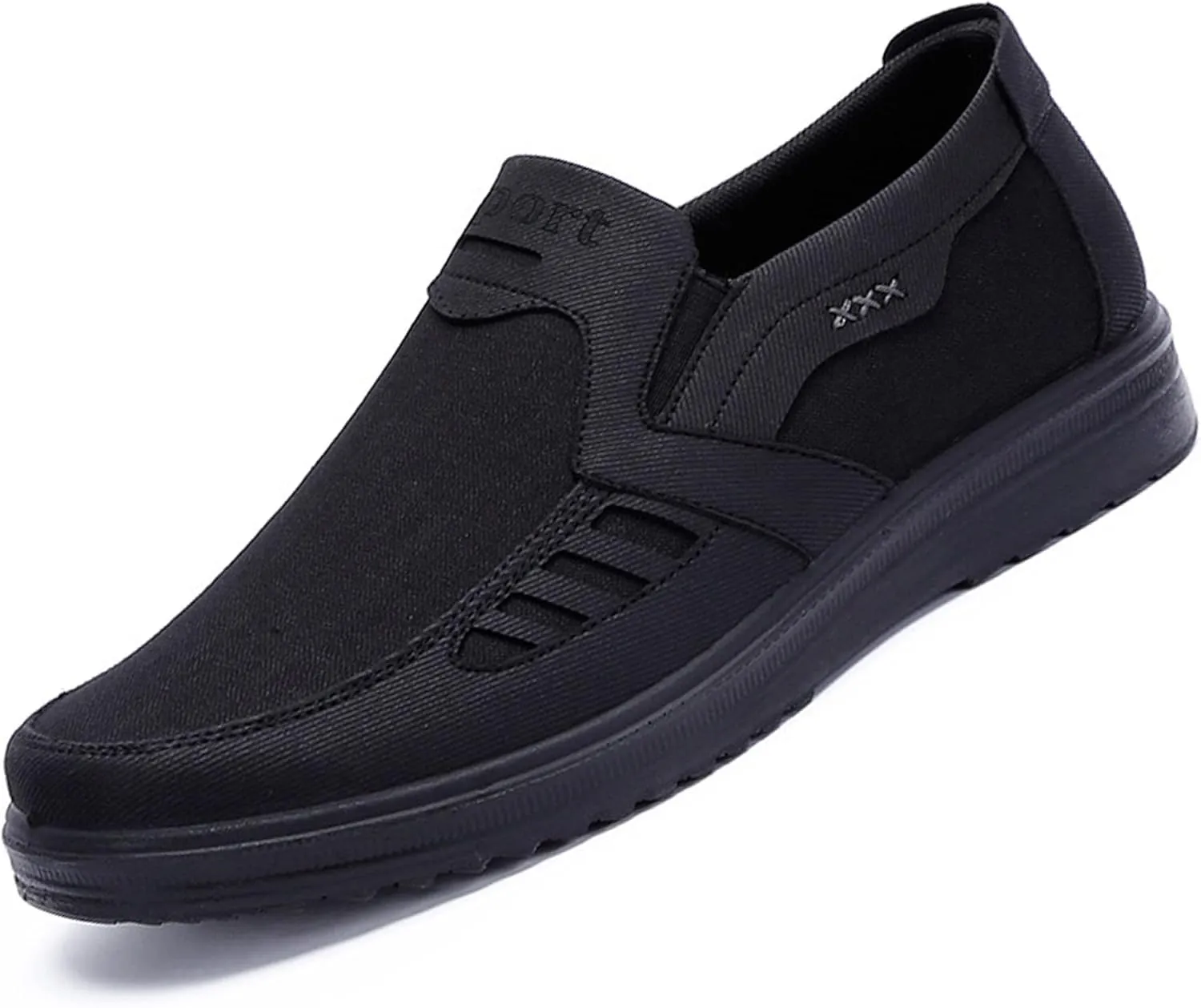 Mens Canvas Walking Slip On Loafer Casual Dimleen Orthopedic Pain Relief Round Toe Breathable Soft Bottom Flats Work Boat Shoe