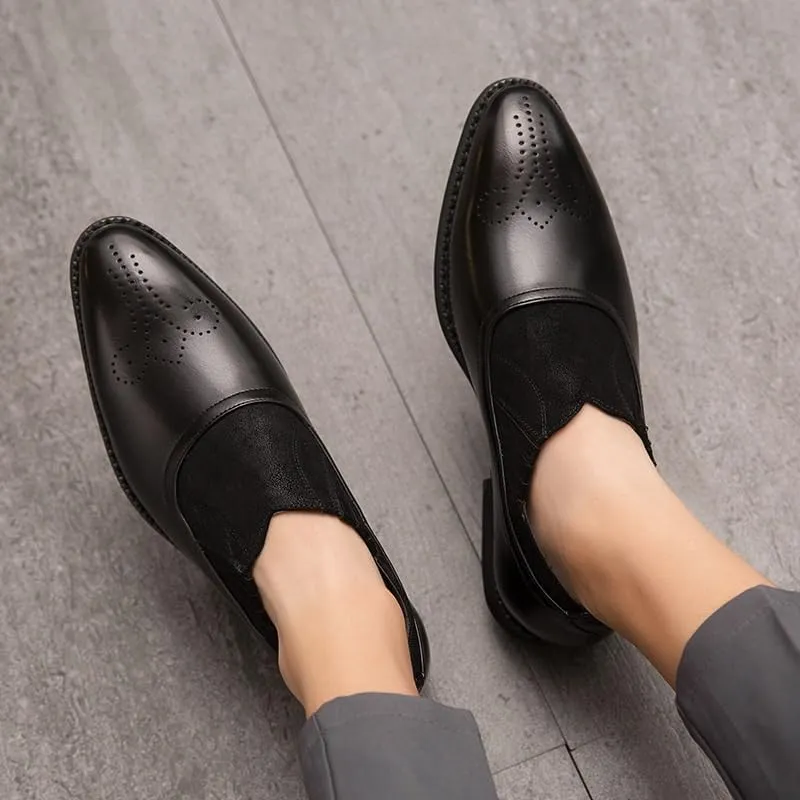 Men's Casual Leather Flats Soft Driving Walking Loafer Shoes Formal Leather Shoes for Weddings Business Office Prom