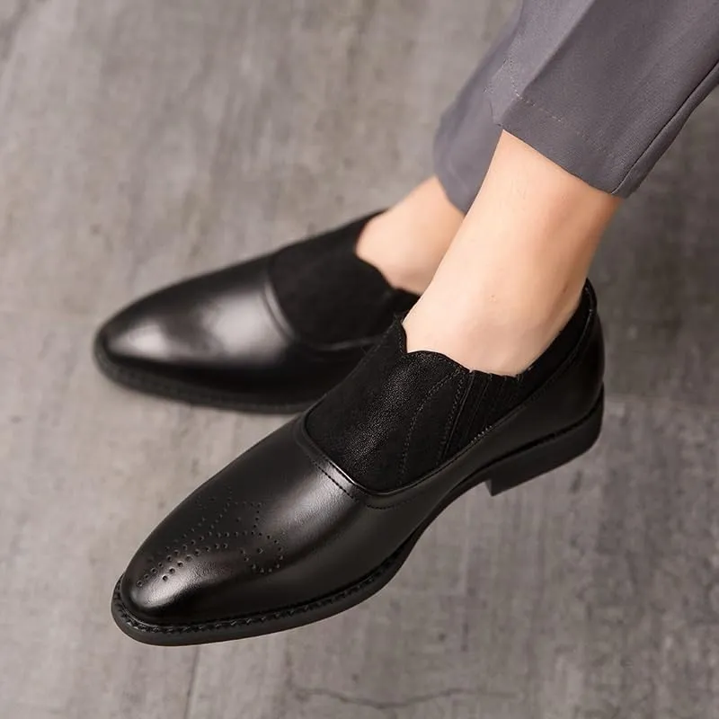 Men's Casual Leather Flats Soft Driving Walking Loafer Shoes Formal Leather Shoes for Weddings Business Office Prom