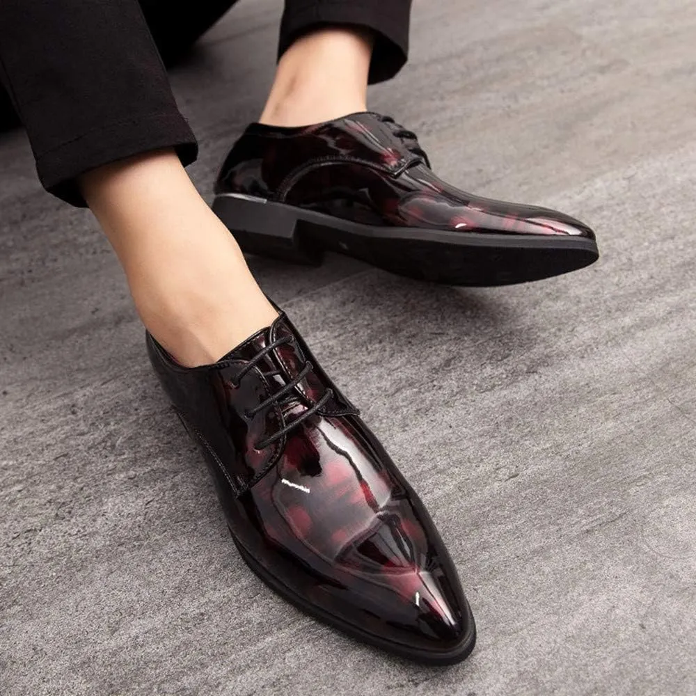 Men's Casual Leather Oxford Shoes Business Work Driving Casual Shoes Walking Shoes Fashion Boat Patent Leather Shoes