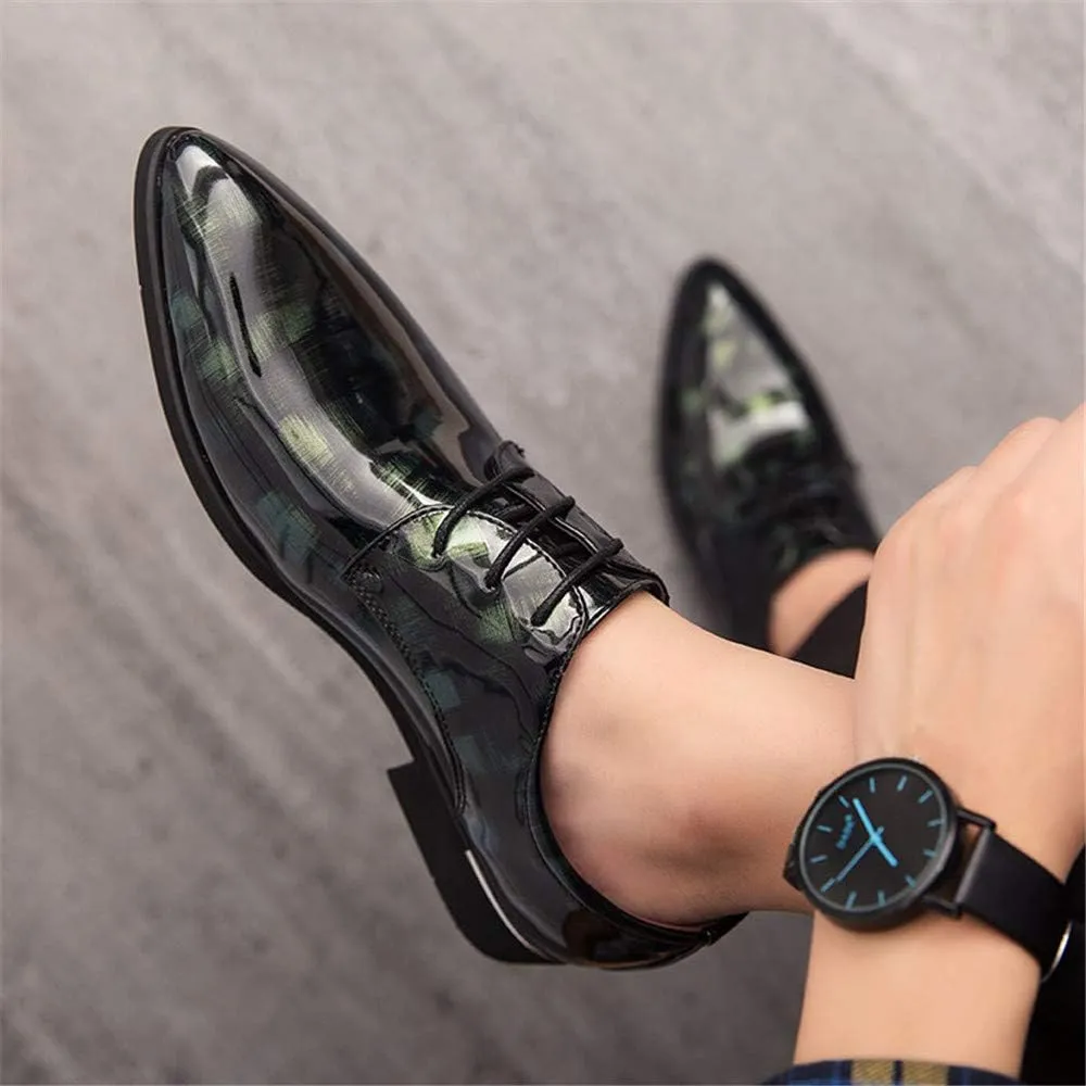 Men's Casual Leather Oxford Shoes Business Work Driving Casual Shoes Walking Shoes Fashion Boat Patent Leather Shoes