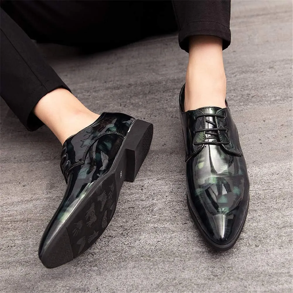 Men's Casual Leather Oxford Shoes Business Work Driving Casual Shoes Walking Shoes Fashion Boat Patent Leather Shoes