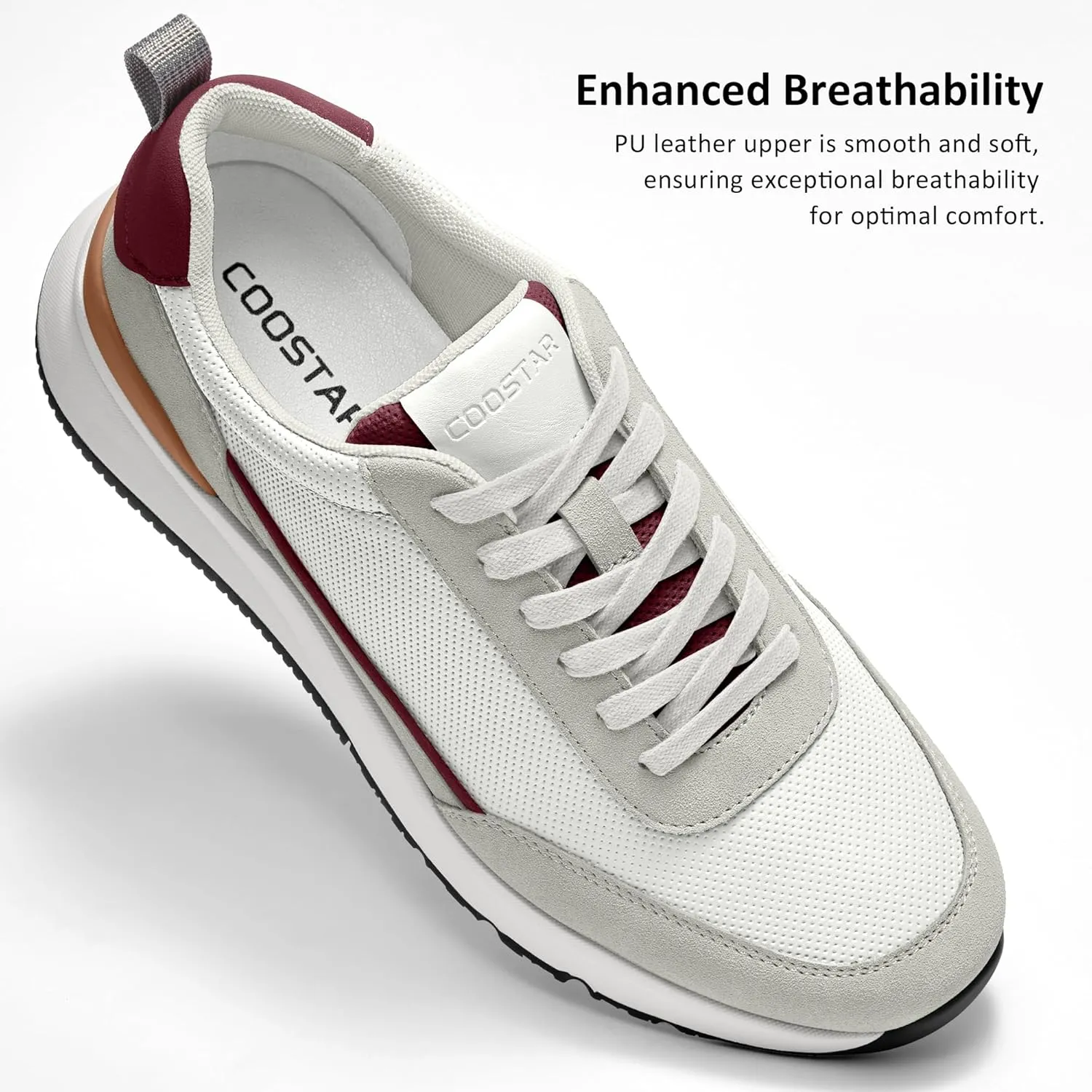Mens Casual Shoes Comfortable Dress Sneakers Lightweight Lace-up Non Slip Walking Shoes