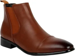 Mens Chelsea Boots Casual Dress Boots Black Ankle Boots Elastic Slip On Boots for Men