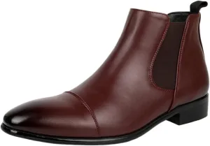 Mens Chelsea Boots Casual Dress Boots Black Ankle Boots Elastic Slip On Boots for Men