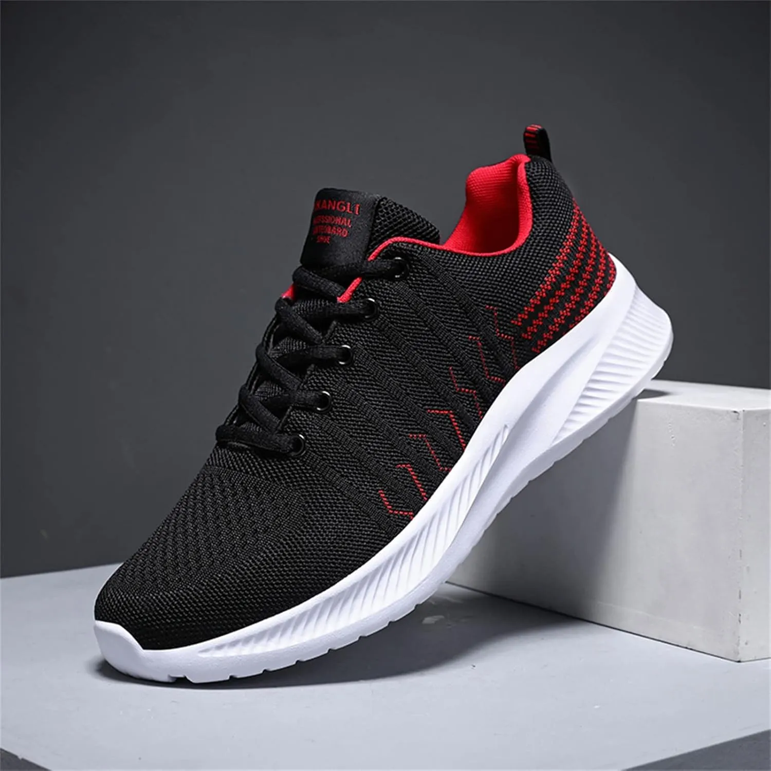 Men's Comfortable Stretch Workout Shoes Lace Up Lightweight Breathable Fashion Sneaker Casual Stretch Sneaker
