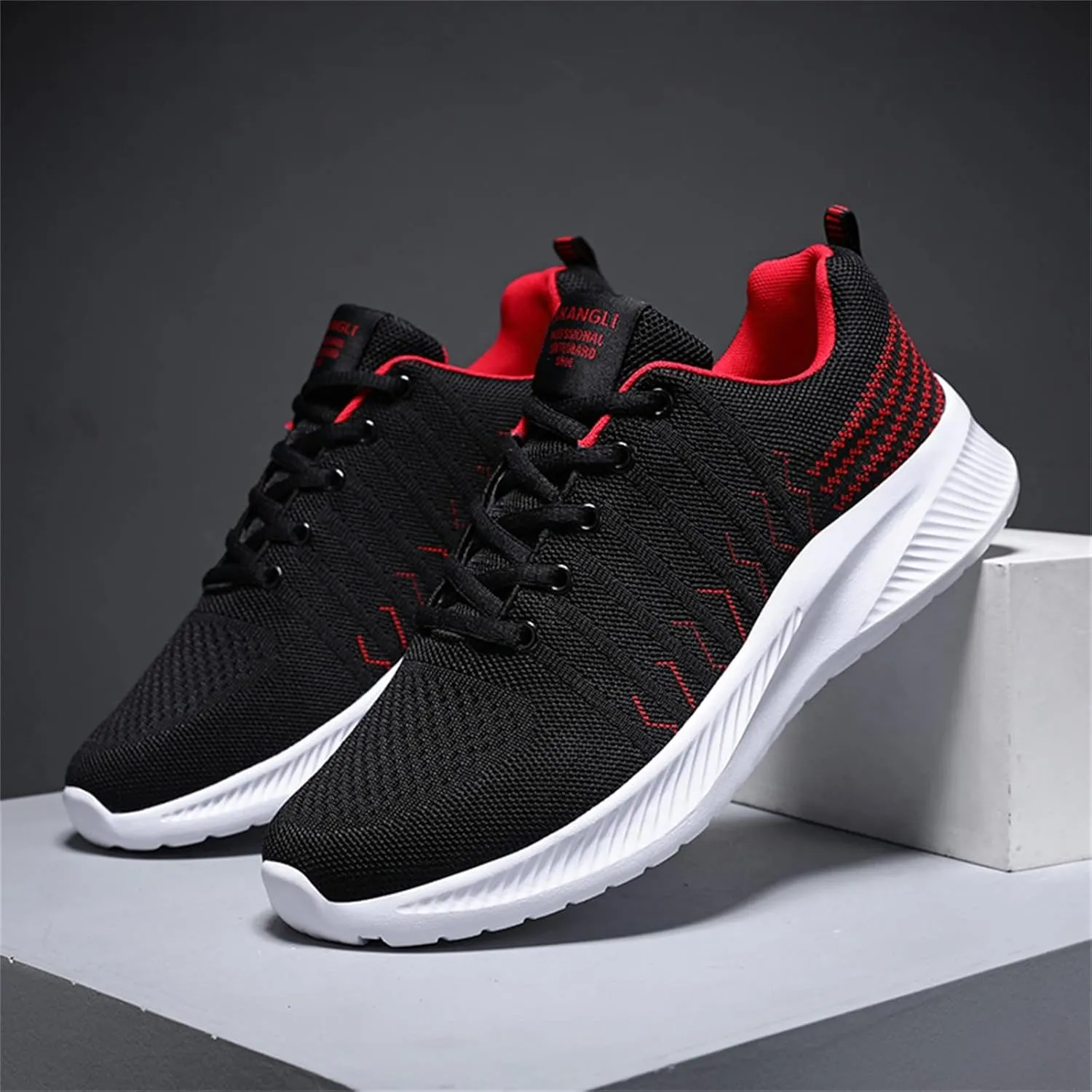 Men's Comfortable Stretch Workout Shoes Lace Up Lightweight Breathable Fashion Sneaker Casual Stretch Sneaker