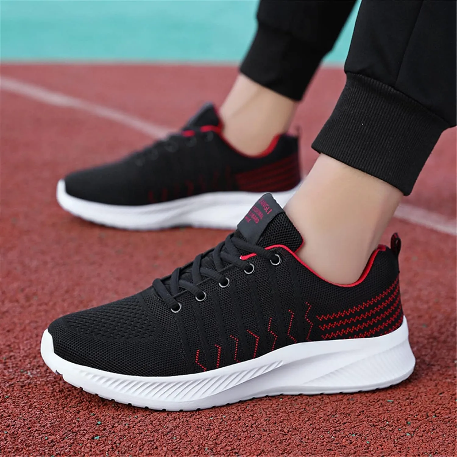 Men's Comfortable Stretch Workout Shoes Lace Up Lightweight Breathable Fashion Sneaker Casual Stretch Sneaker
