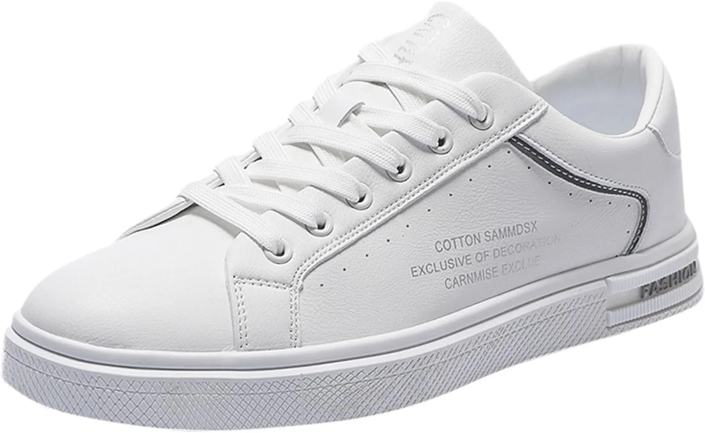Men's Fashion Round Toe Lace Up Leather White Shoes Casual Comfortable Breathable Mens Leather Shoes Casual Hand Sewn Men Sho
