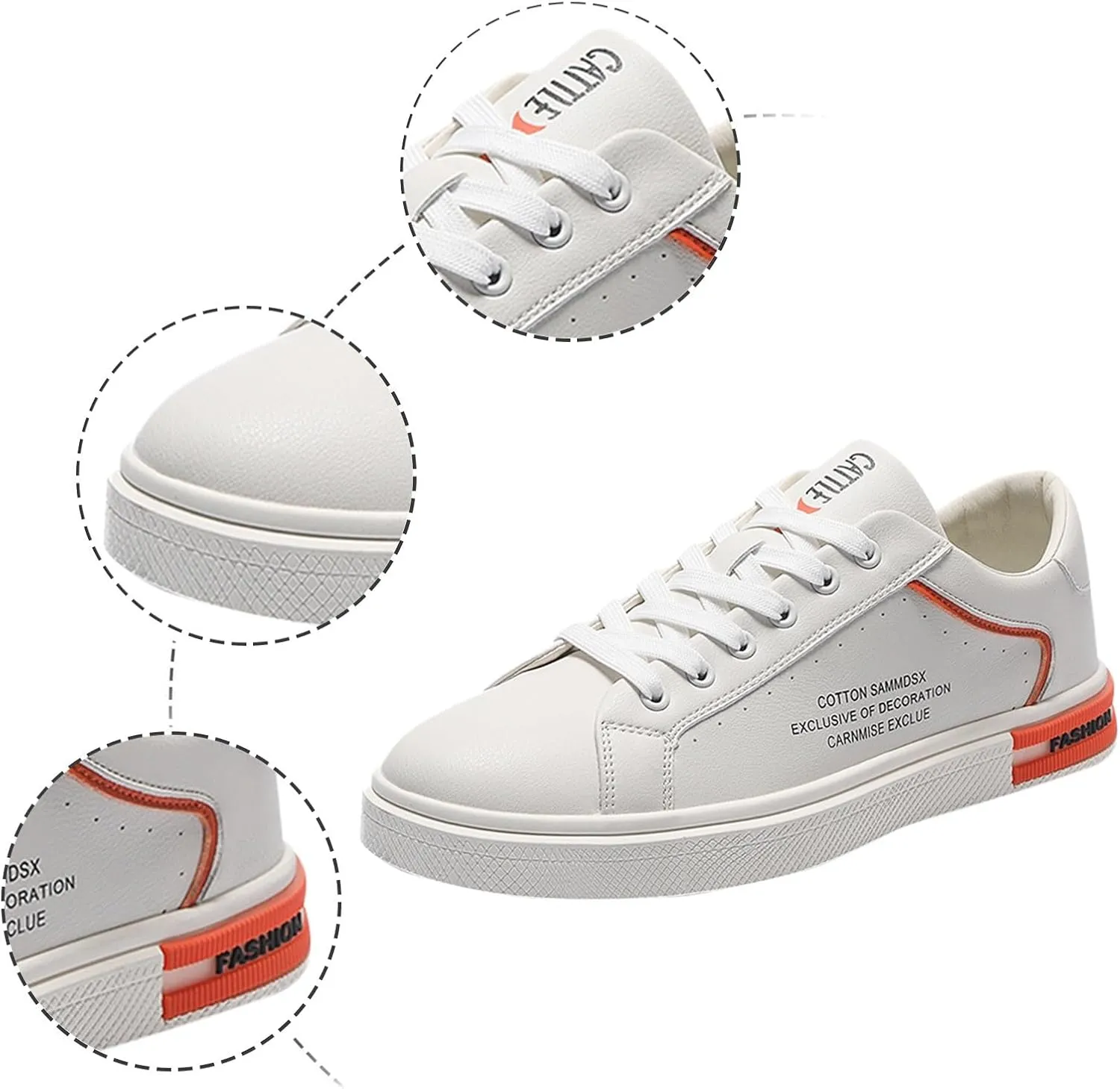 Men's Fashion Round Toe Lace Up Leather White Shoes Casual Comfortable Breathable Mens Leather Shoes Casual Hand Sewn Men Sho