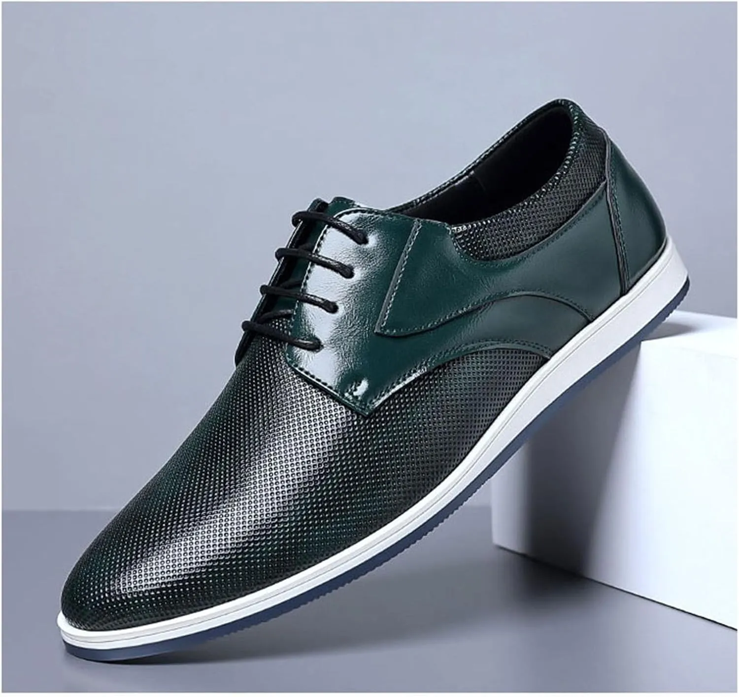 Men's Fashion Sneakers PU Leather Casual Shoes for Men Breathable Dress Mens Sneakers