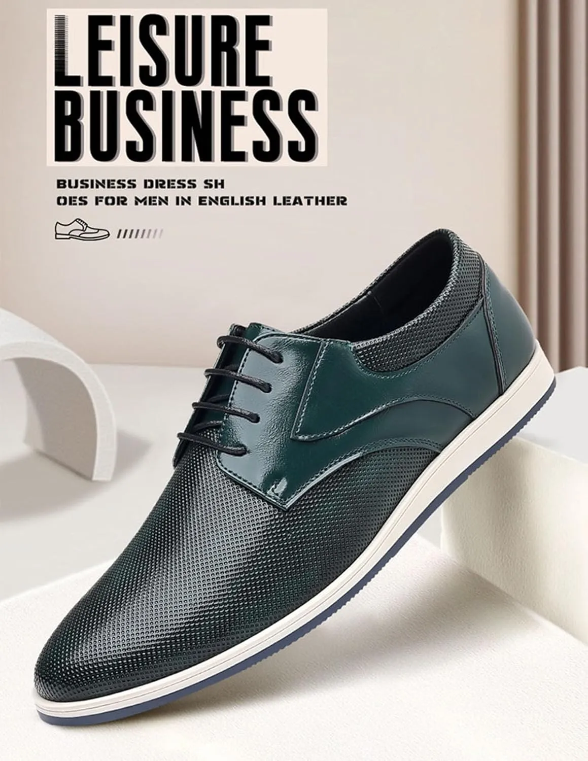 Men's Fashion Sneakers PU Leather Casual Shoes for Men Breathable Dress Mens Sneakers