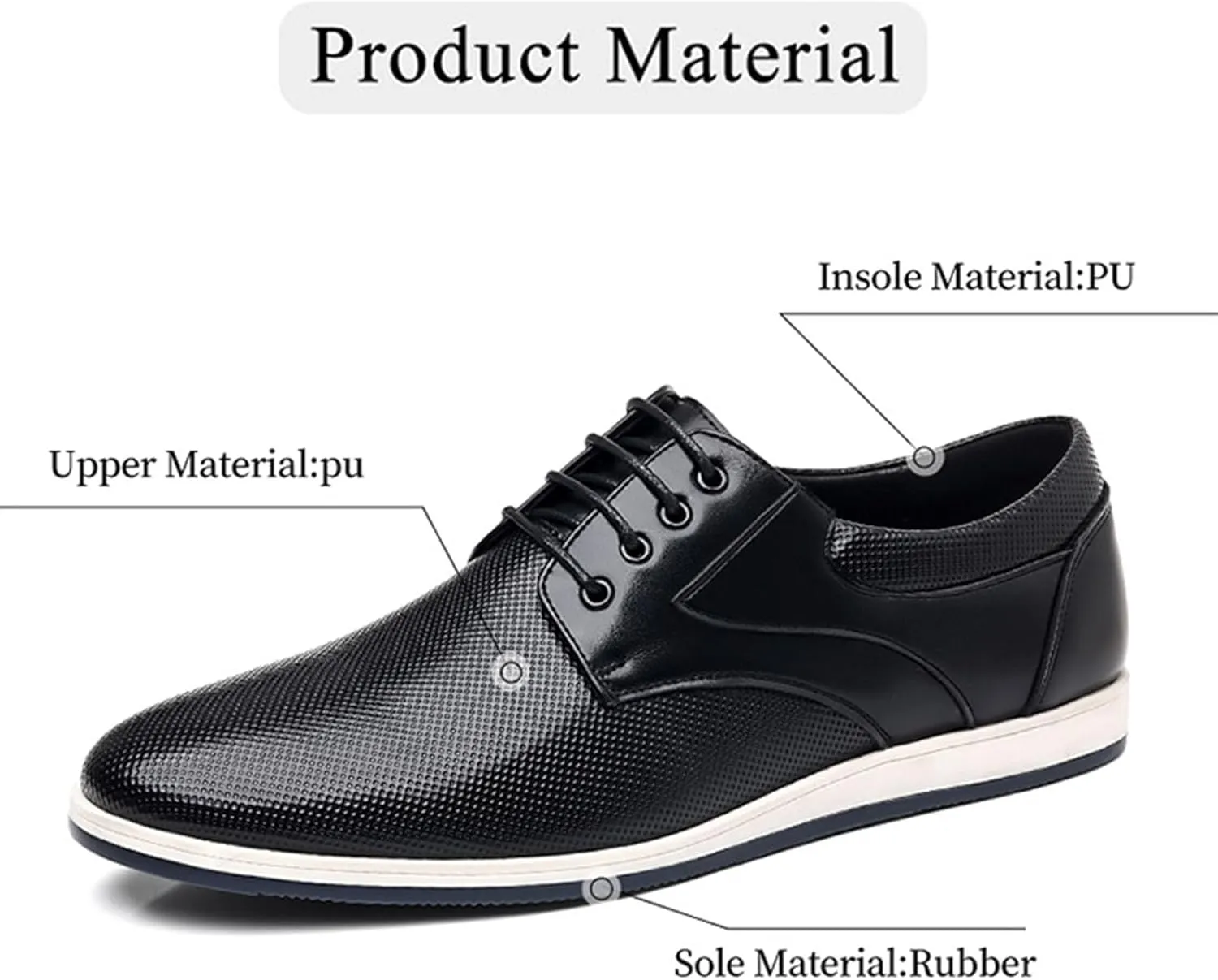 Men's Fashion Sneakers PU Leather Casual Shoes for Men Breathable Dress Mens Sneakers