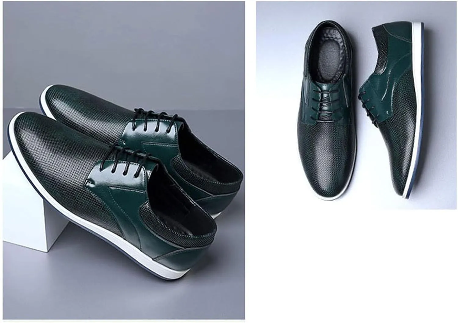 Men's Fashion Sneakers PU Leather Casual Shoes for Men Breathable Dress Mens Sneakers