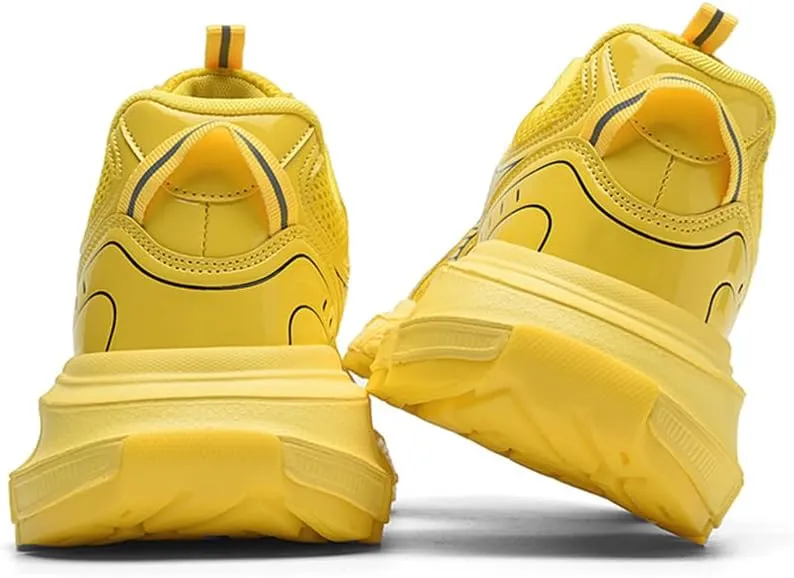Men's Fashion Sneakers Thick Bottom Height Increasing Breathable Cushioning Athletic Casual Shoes