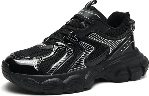Men's Fashion Sneakers Thick Bottom Height Increasing Breathable Cushioning Athletic Casual Shoes