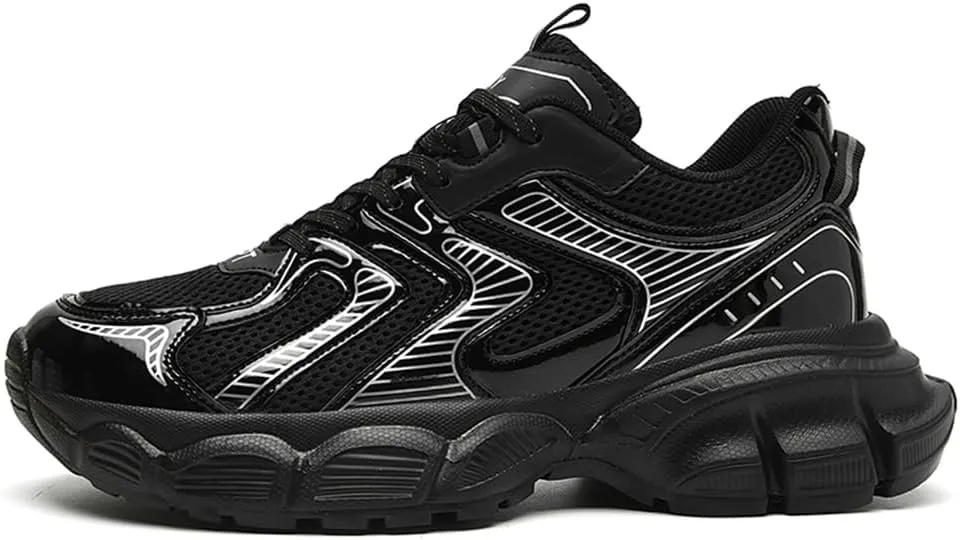 Men's Fashion Sneakers Thick Bottom Height Increasing Breathable Cushioning Athletic Casual Shoes