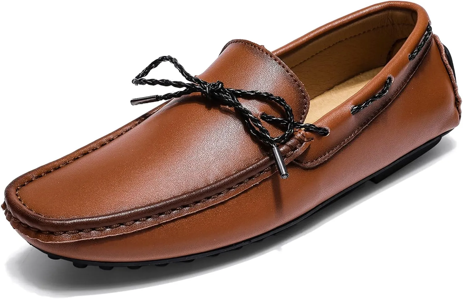 Men's Flat Penny Loafer Leather Slip on Dress Driving Moccasins Casual Shoes