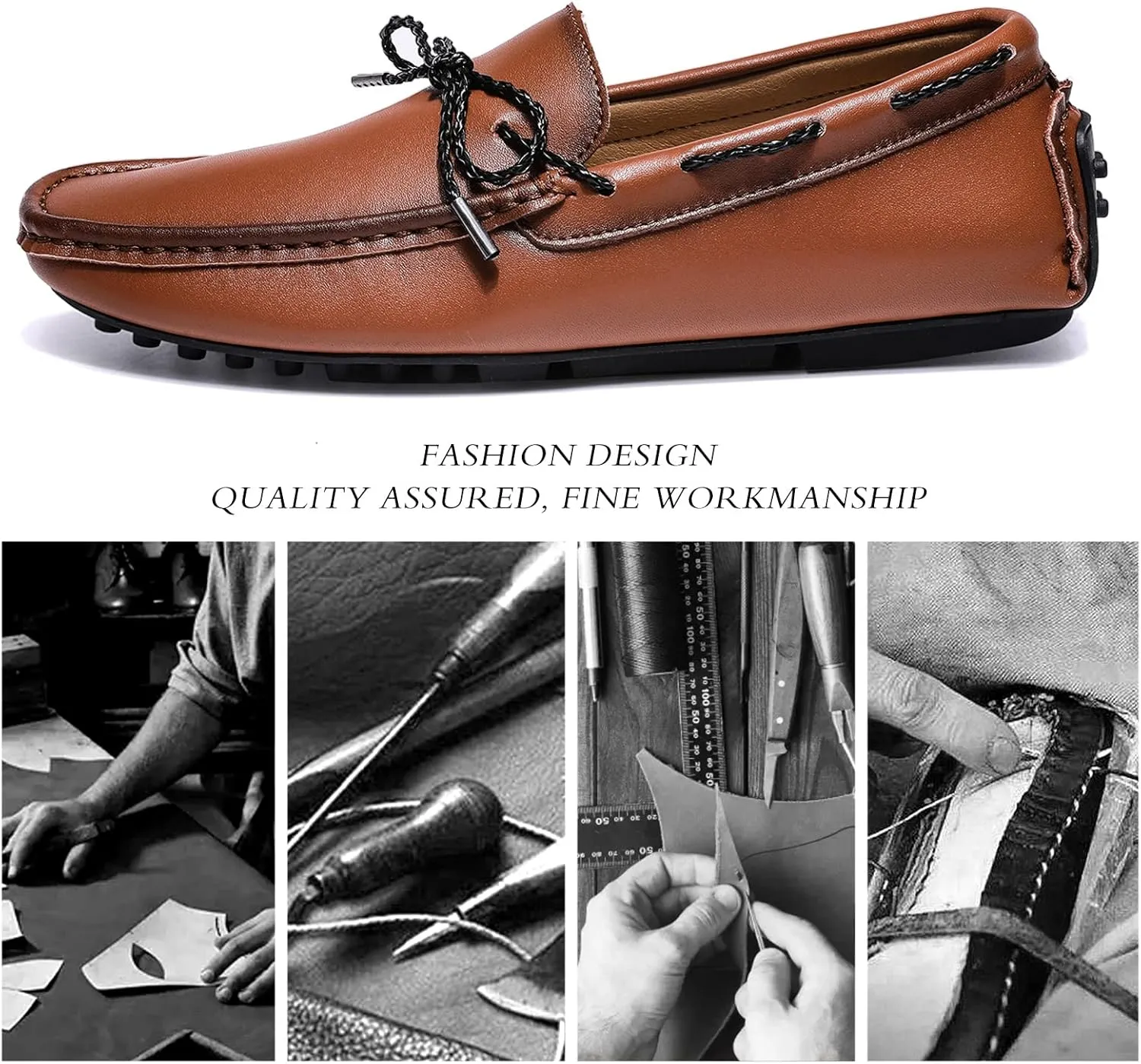 Men's Flat Penny Loafer Leather Slip on Dress Driving Moccasins Casual Shoes