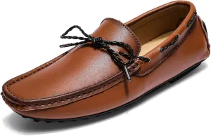 Men's Flat Penny Loafer Leather Slip on Dress Driving Moccasins Casual Shoes