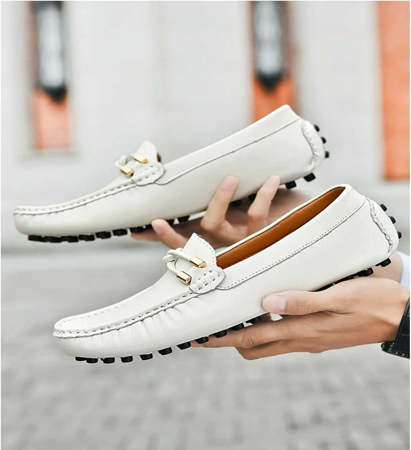 Men's Flat Penny Loafers Leather Slip-on Dresses Driving Macasins Casual Shoes