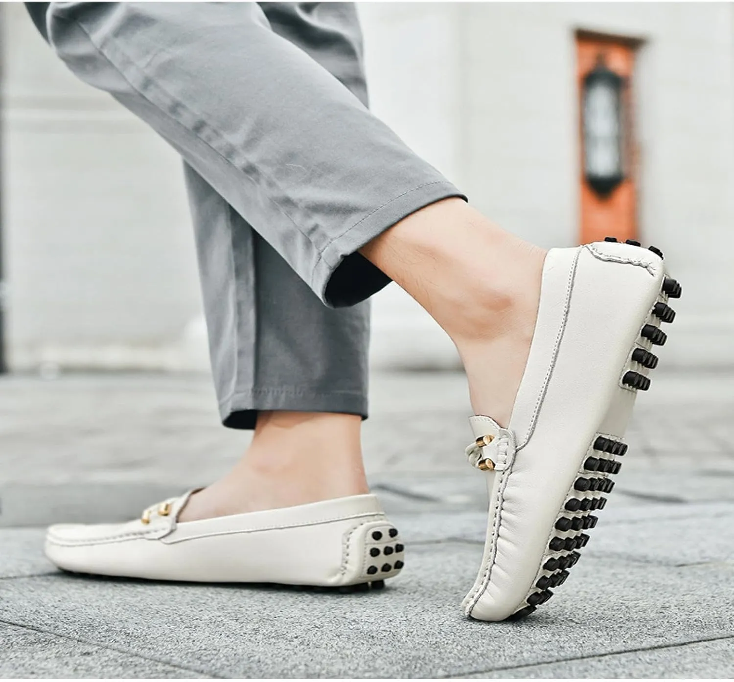 Men's Flat Penny Loafers Leather Slip-on Dresses Driving Macasins Casual Shoes
