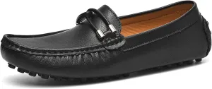 Men's Flat Penny Loafers Leather Slip-on Dresses Driving Macasins Casual Shoes