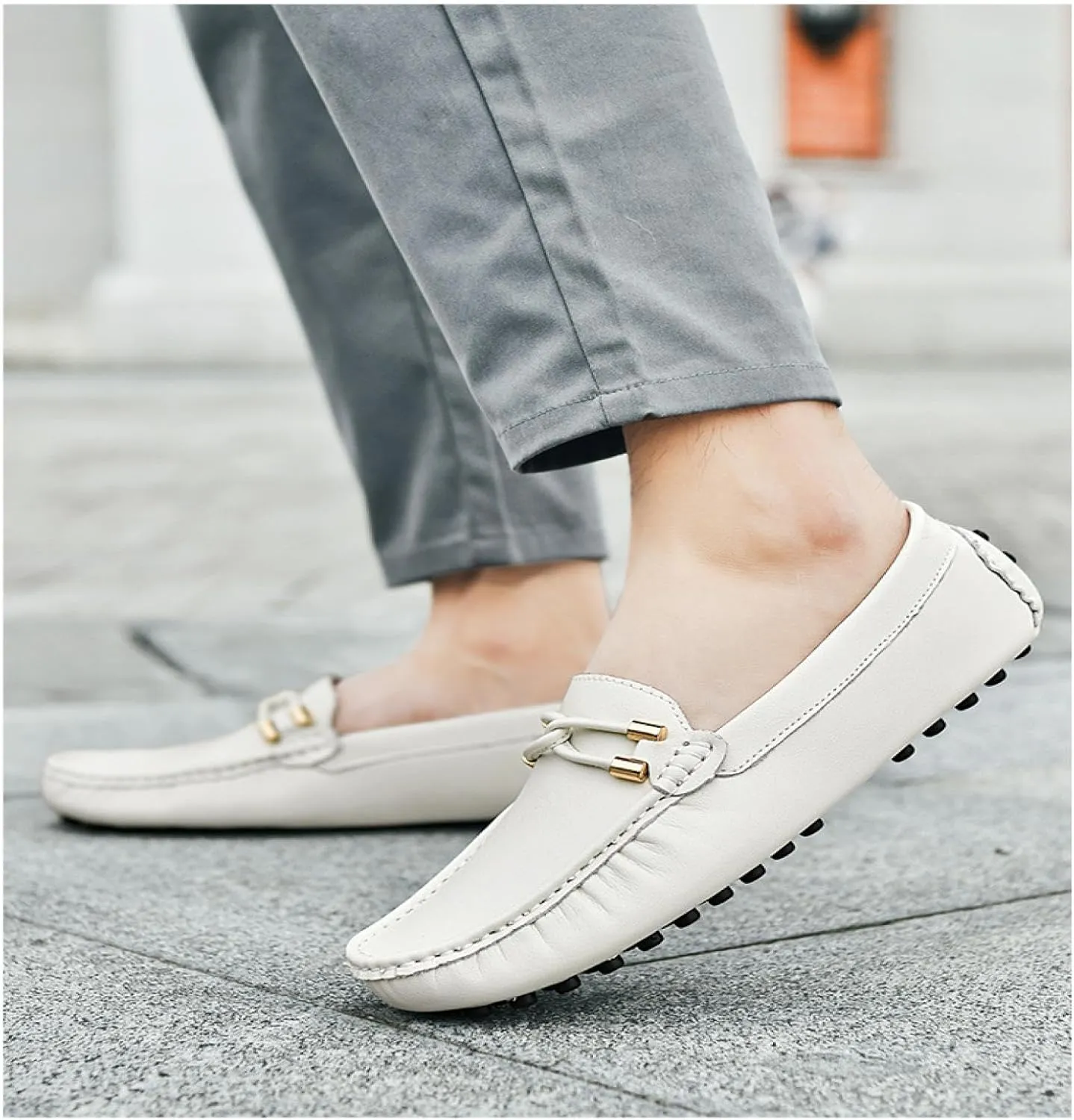Men's Flat Penny Loafers Leather Slip-on Dresses Driving Macasins Casual Shoes