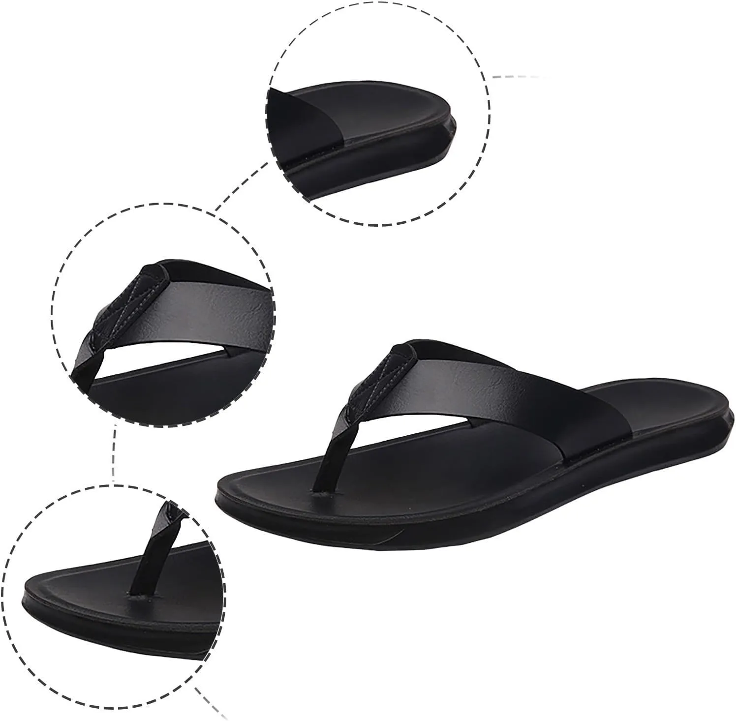Men's Flip Flops with Arch Support Lightweight Comfortable Thong Sandals for Casual Walking Beach Summer Outdoor Slip On Slides