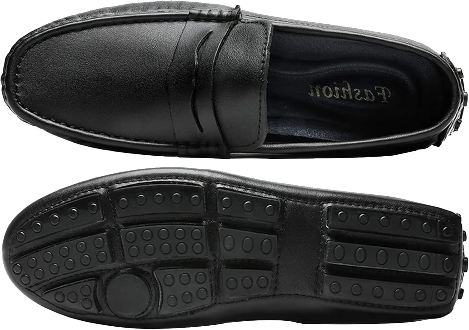 Men's Genuine Leather Penny Loafers Slip-on Moccasin Driving Dress Casual Shoes