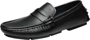 Men's Genuine Leather Penny Loafers Slip-on Moccasin Driving Dress Casual Shoes