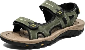 Men's Large Size Leather Sandals - Breathable Outdoor Casual Shoes for All-Day Wear