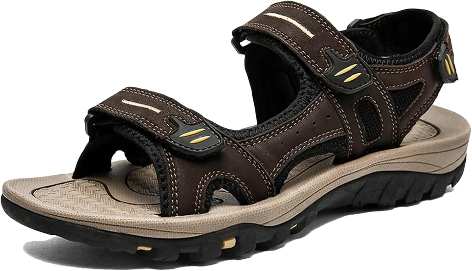 Men's Large Size Leather Sandals - Breathable Outdoor Casual Shoes for All-Day Wear