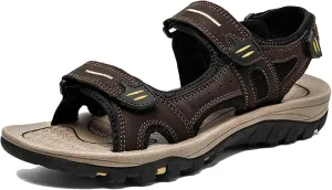 Men's Large Size Leather Sandals - Breathable Outdoor Casual Shoes for All-Day Wear