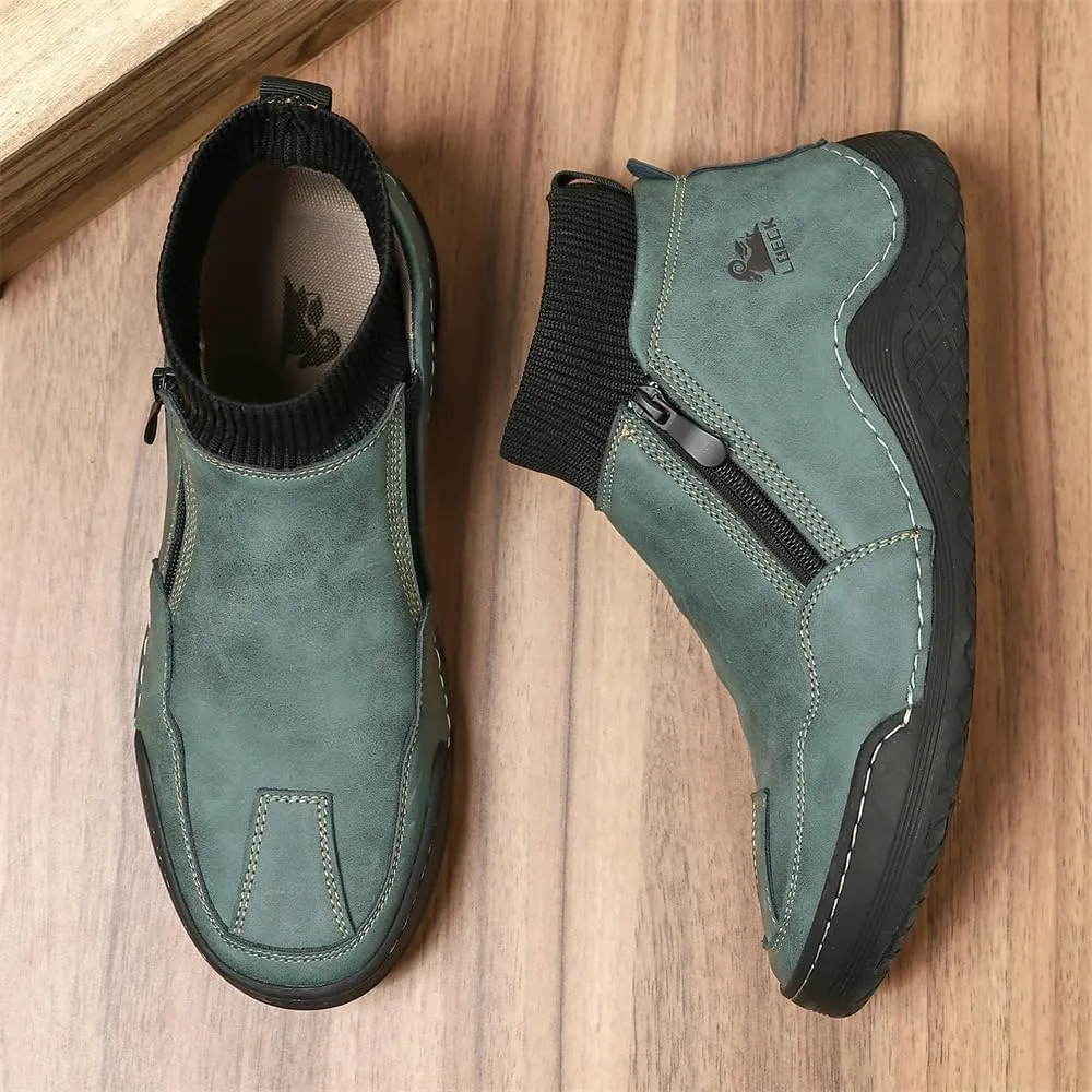 Mens Leather Casual Shoes Fashion Sneakers Lightweight Comfortable Walking Driving Shoes for Men
