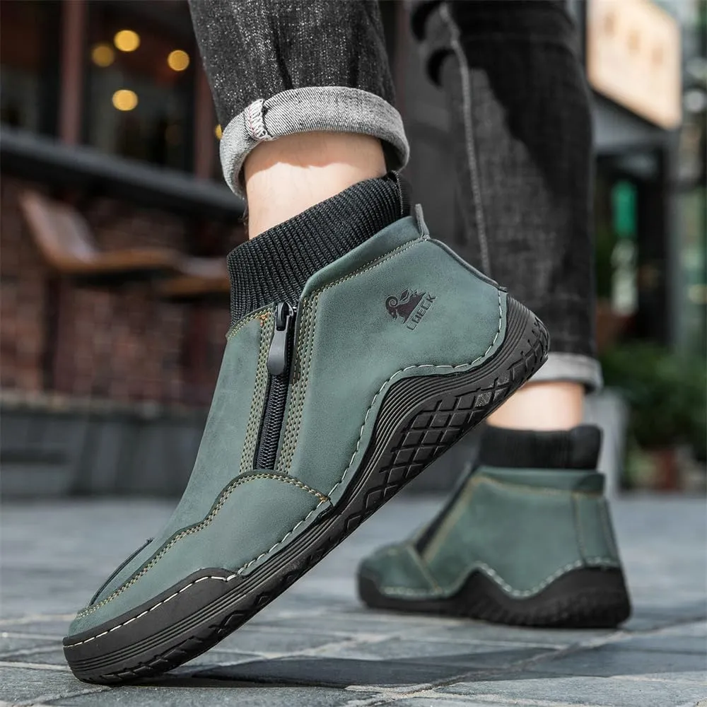 Mens Leather Casual Shoes Fashion Sneakers Lightweight Comfortable Walking Driving Shoes for Men