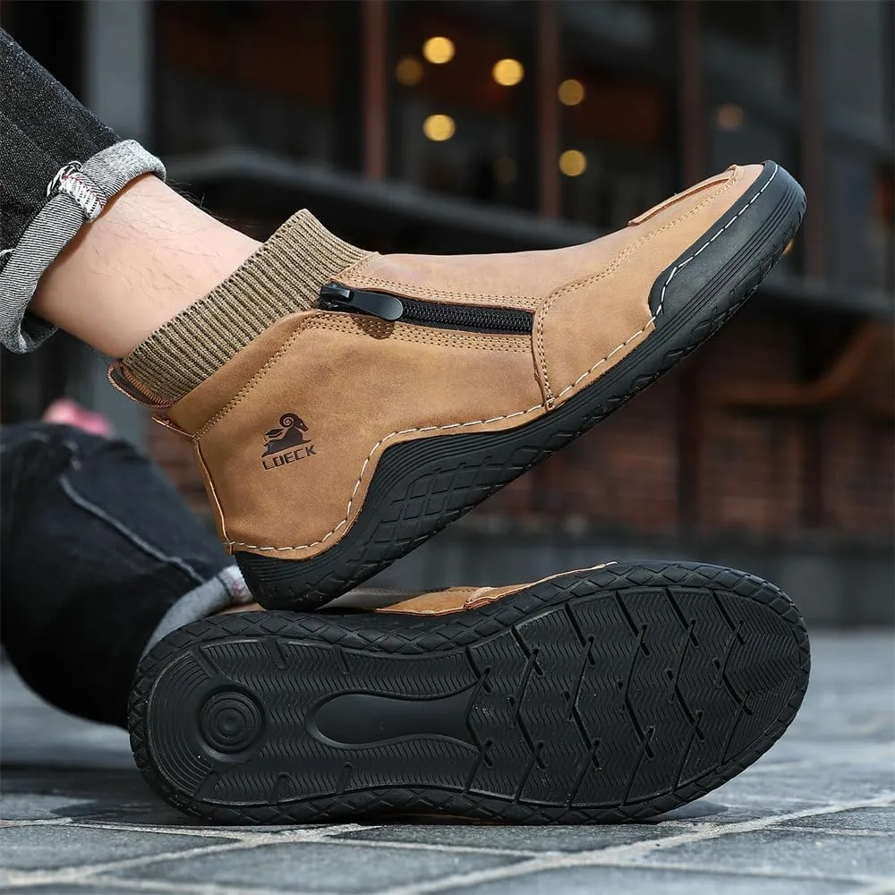 Mens Leather Casual Shoes Fashion Sneakers Lightweight Comfortable Walking Driving Shoes for Men