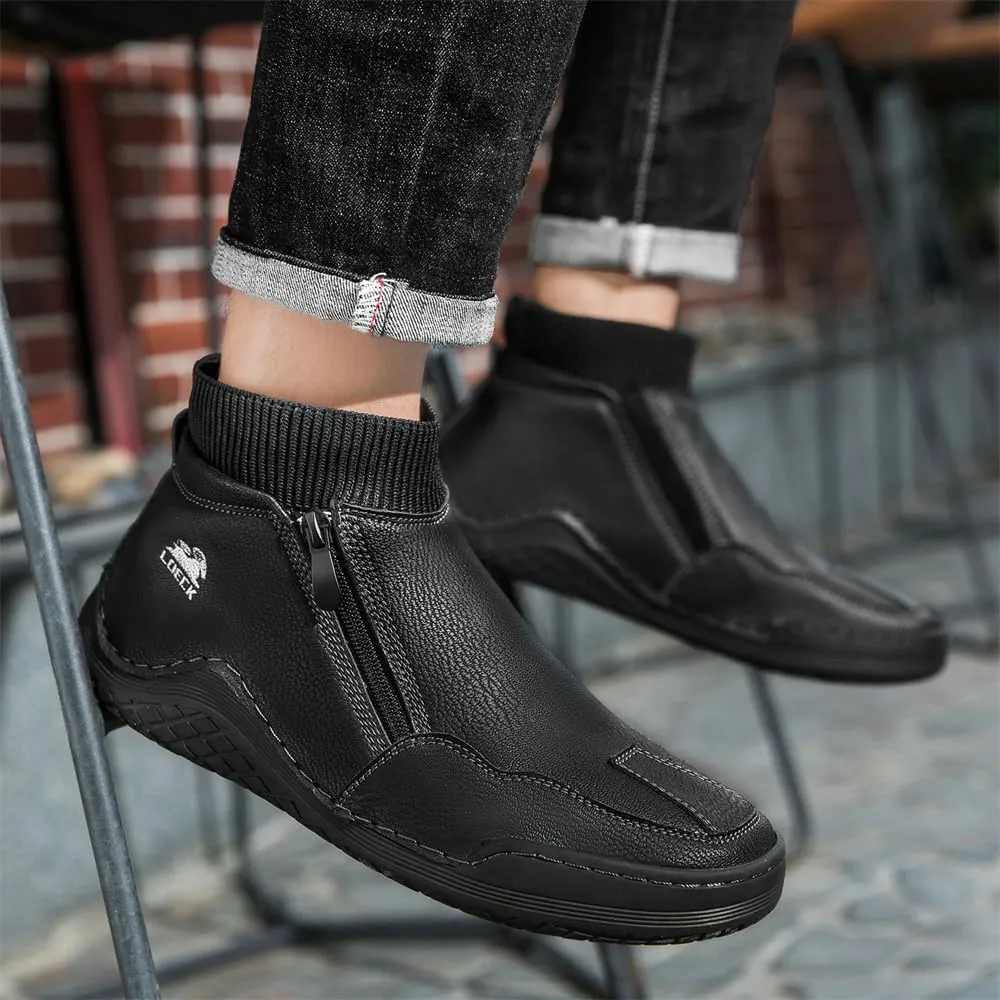 Mens Leather Casual Shoes Fashion Sneakers Lightweight Comfortable Walking Driving Shoes for Men