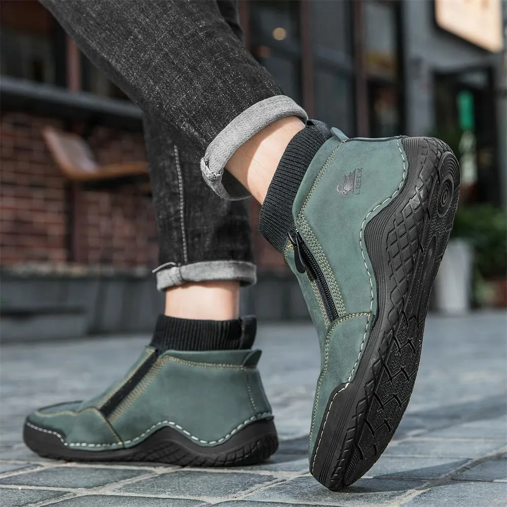 Mens Leather Casual Shoes Fashion Sneakers Lightweight Comfortable Walking Driving Shoes for Men