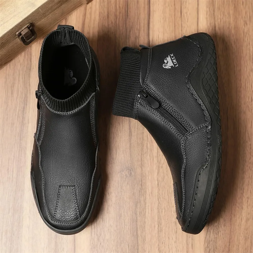 Mens Leather Casual Shoes Fashion Sneakers Lightweight Comfortable Walking Driving Shoes for Men