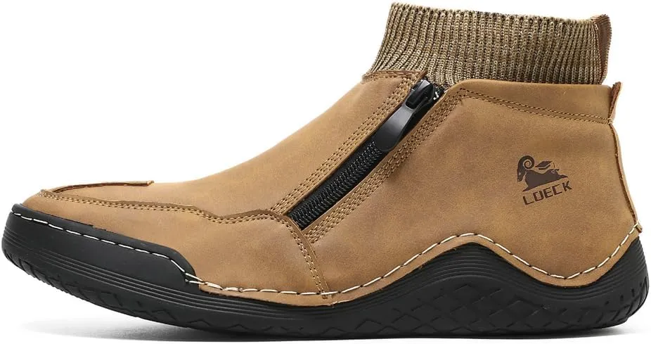 Mens Leather Casual Shoes Fashion Sneakers Lightweight Comfortable Walking Driving Shoes for Men