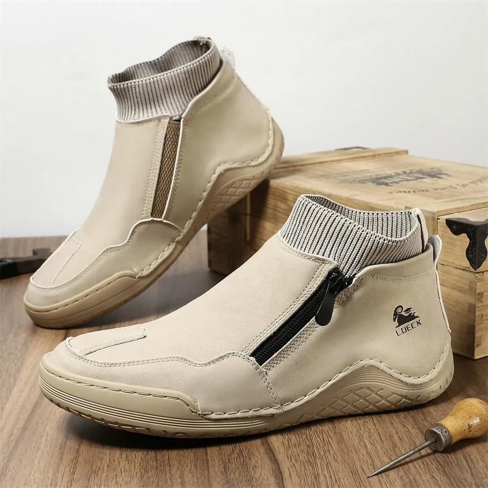 Mens Leather Casual Shoes Fashion Sneakers Lightweight Comfortable Walking Driving Shoes for Men