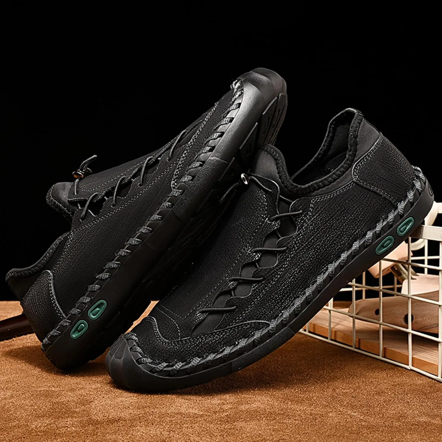 Men's Leather Loafers Breathable Fashion Walking Work Office Business Male Handmade Casual Shoes
